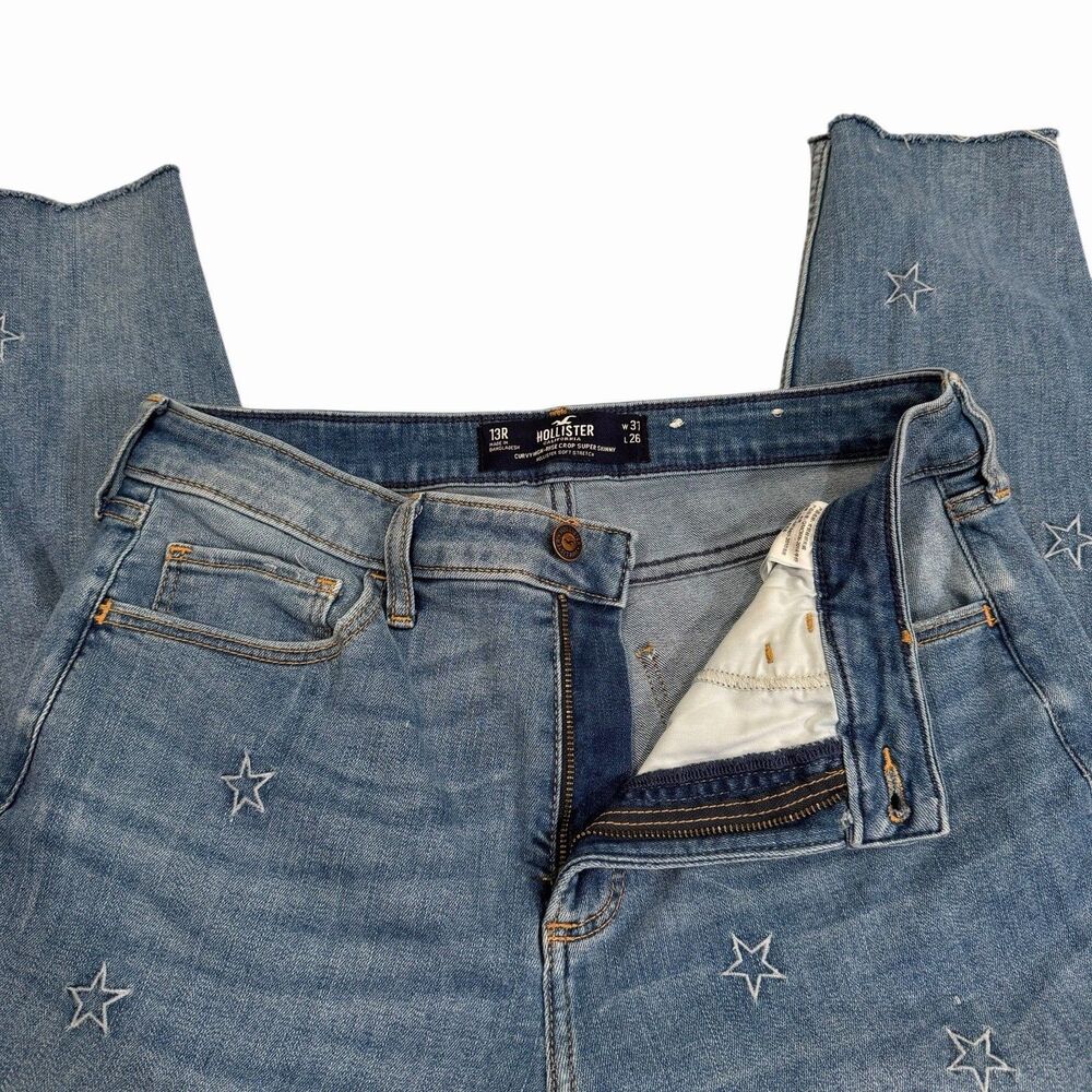 Hollister Jeans Curvy High Rise Crop Super Skinny Women’s Denim Stretch Size 13R - Picture 5 of 11
